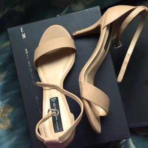 Nude heels, 3-inch, sexy ankle strap open toe